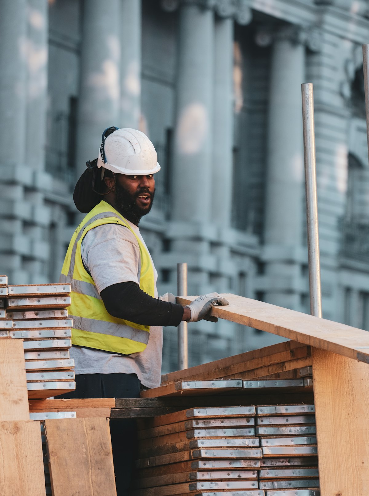 A contractor at work on a renovation